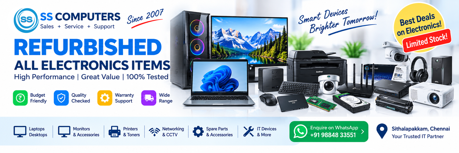 SS Computers refurbished electronics items in Sithalapakkam, Chennai