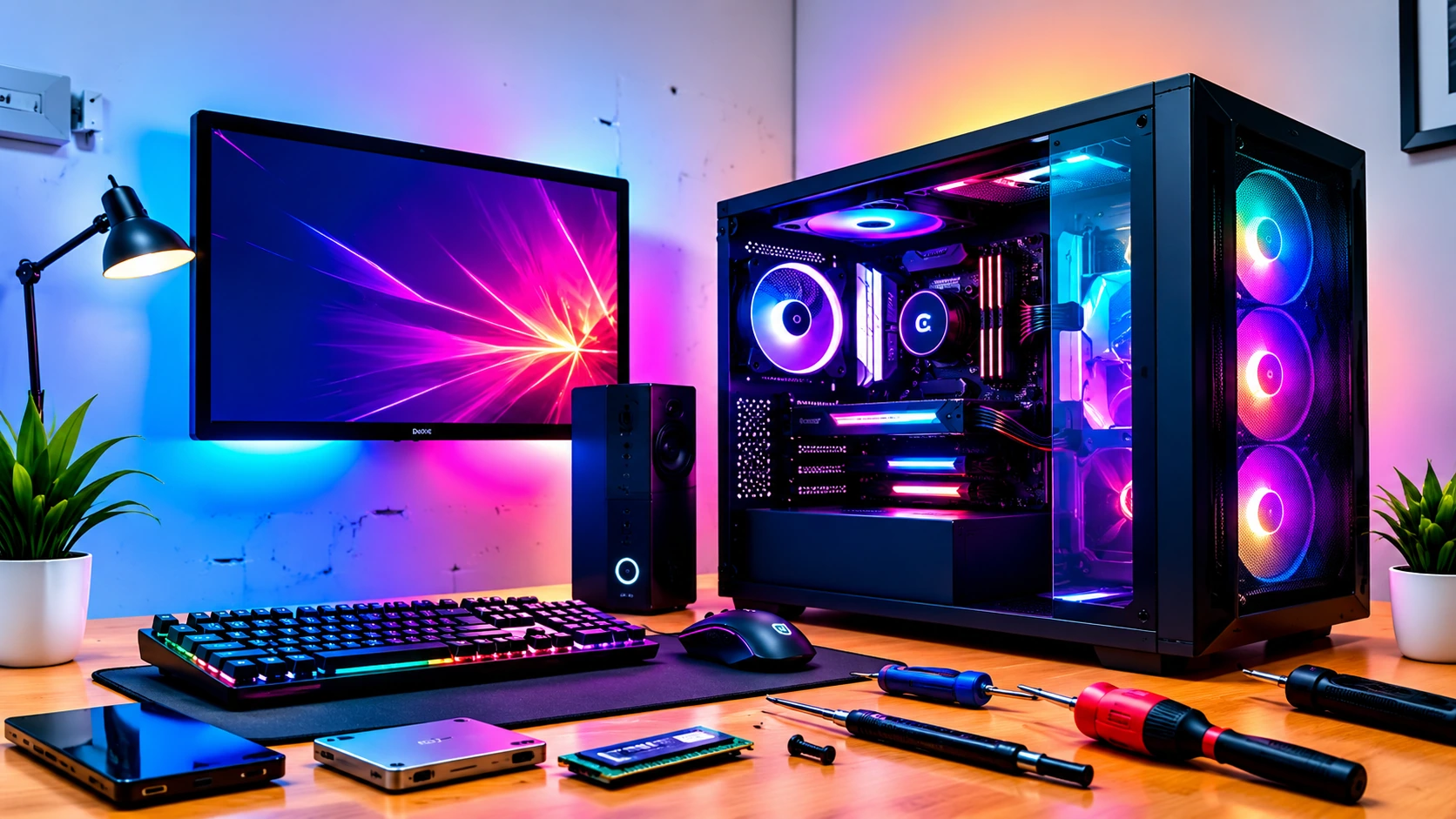 Custom RGB gaming desktop PC build by SS Computers Chennai