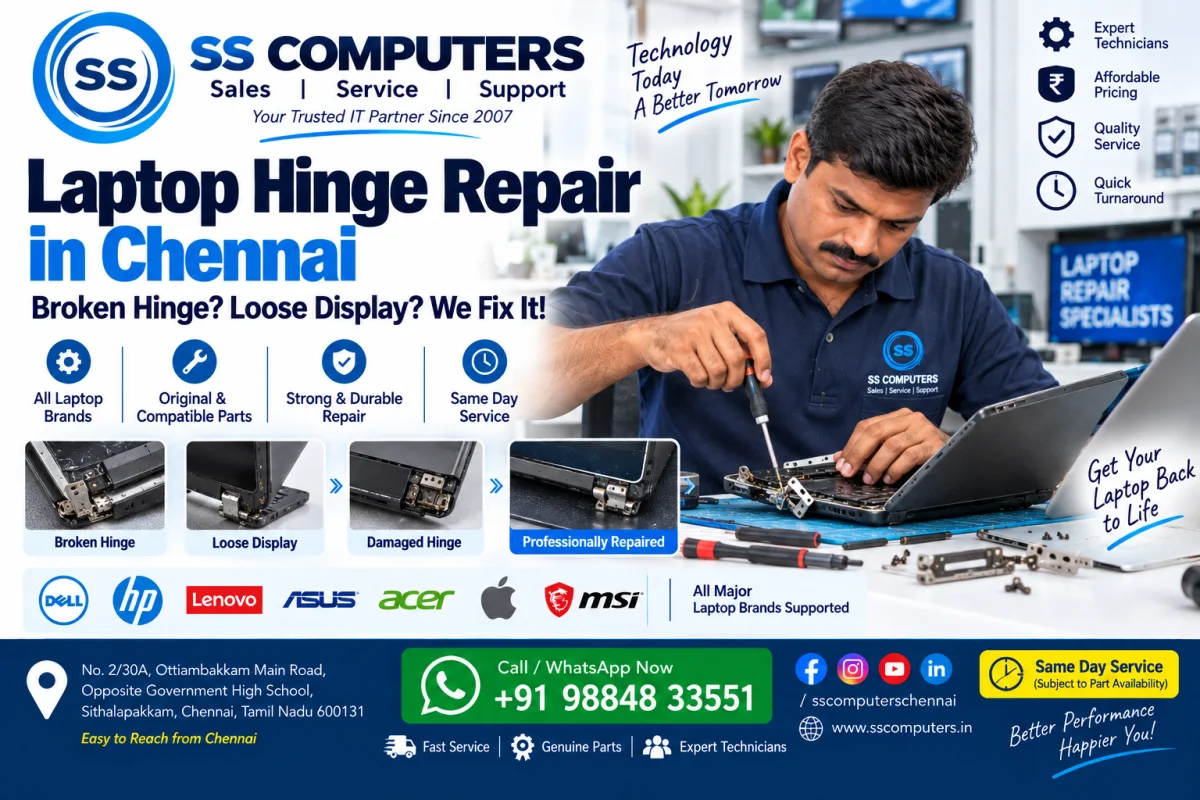 Laptop Hinge Repair in Chennai – Can a Broken Hinge Be Repaired?