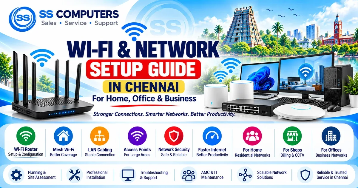 How to Improve Wi-Fi Coverage at Home & Office in Chennai – Router, Mesh Wi-Fi & LAN Guide