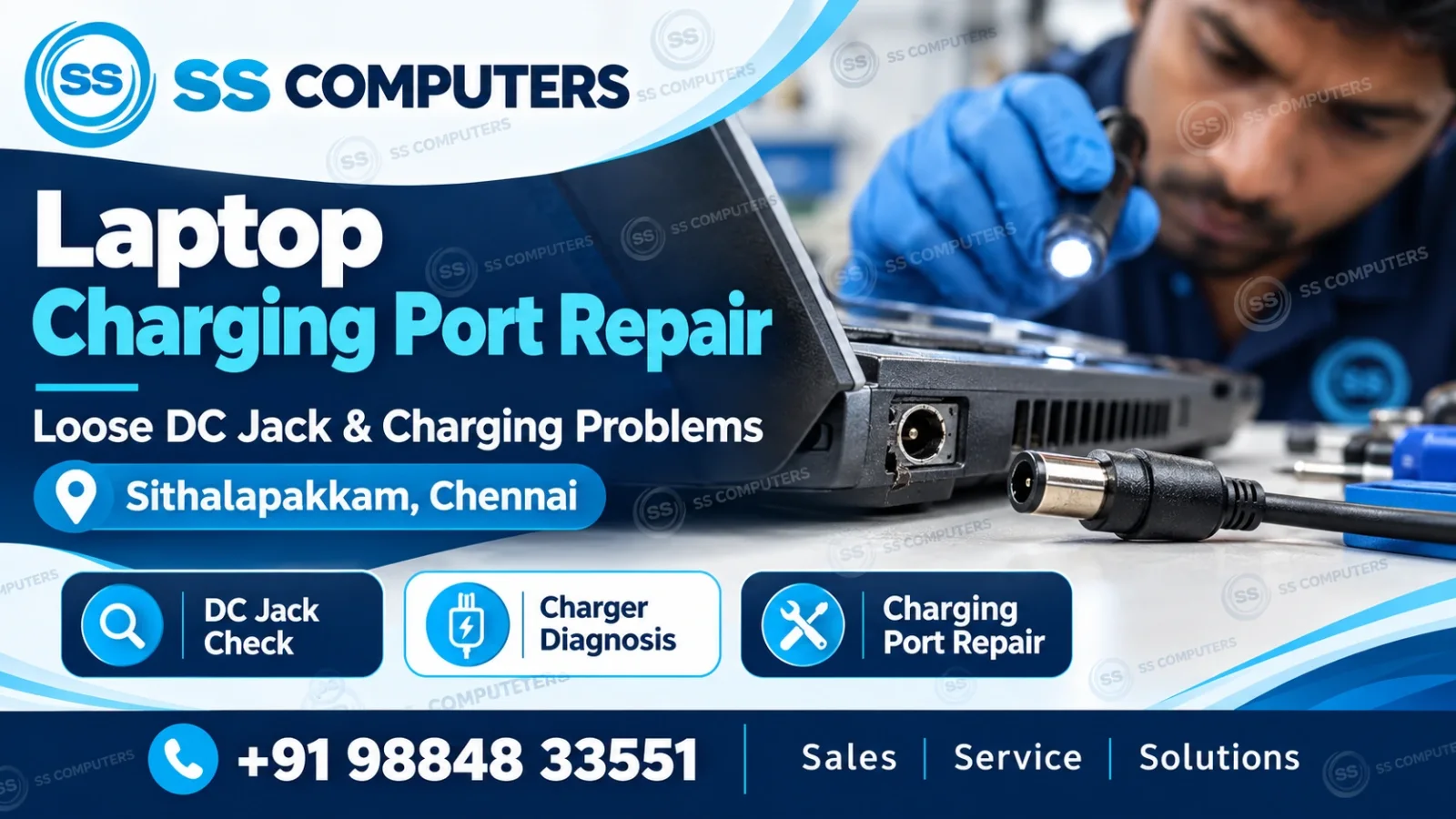 Laptop Charging Port Repair in Chennai – Loose DC Jack & Charging Problems